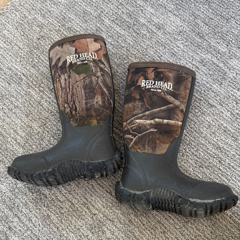 RedHead Kids' Brown Camo Waterproof Rain Boots